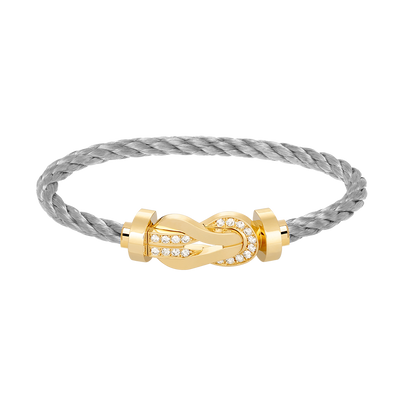 [OAKJURI Jewelry]CHANCE LARGE 8 FIGURE BUCKLE HALF DIAMOND BRACELET GOLD