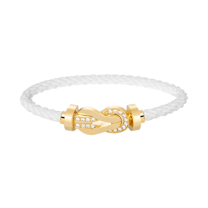 [OAKJURI Jewelry]CHANCE LARGE 8 FIGURE BUCKLE HALF DIAMOND BRACELET GOLD