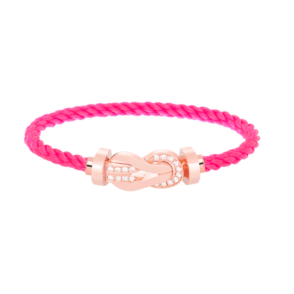[OAKJURI Jewelry]CHANCE LARGE 8 FIGURE BUCKLE HALF DIAMOND BRACELET ROSE GOLD