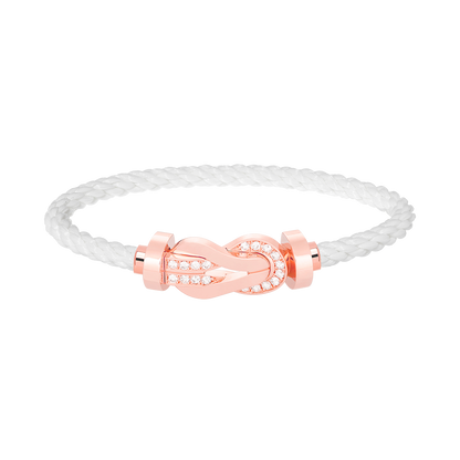 [OAKJURI Jewelry]CHANCE LARGE 8 FIGURE BUCKLE HALF DIAMOND BRACELET ROSE GOLD