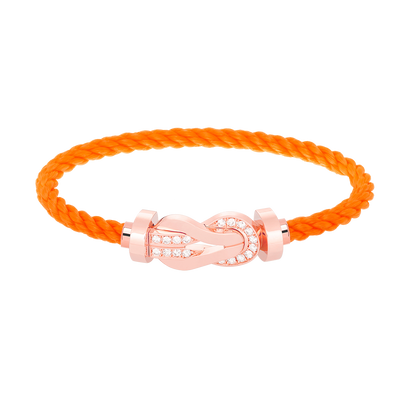 [OAKJURI Jewelry]CHANCE LARGE 8 FIGURE BUCKLE HALF DIAMOND BRACELET ROSE GOLD