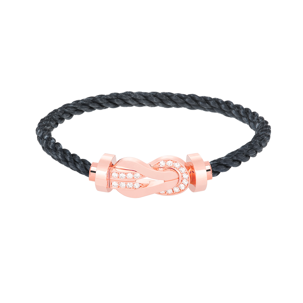 [OAKJURI Jewelry]CHANCE LARGE 8 FIGURE BUCKLE HALF DIAMOND BRACELET ROSE GOLD