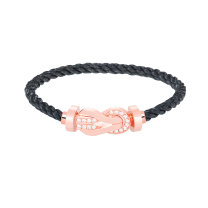 [OAKJURI Jewelry]CHANCE LARGE 8 FIGURE BUCKLE HALF DIAMOND BRACELET ROSE GOLD