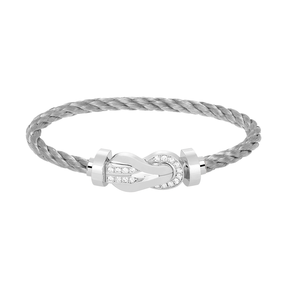 [OAKJURI Jewelry]CHANCE LARGE 8 FIGURE BUCKLE HALF DIAMOND BRACELET SILVER