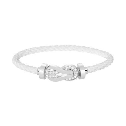 [OAKJURI Jewelry]CHANCE LARGE 8 FIGURE BUCKLE HALF DIAMOND BRACELET SILVER