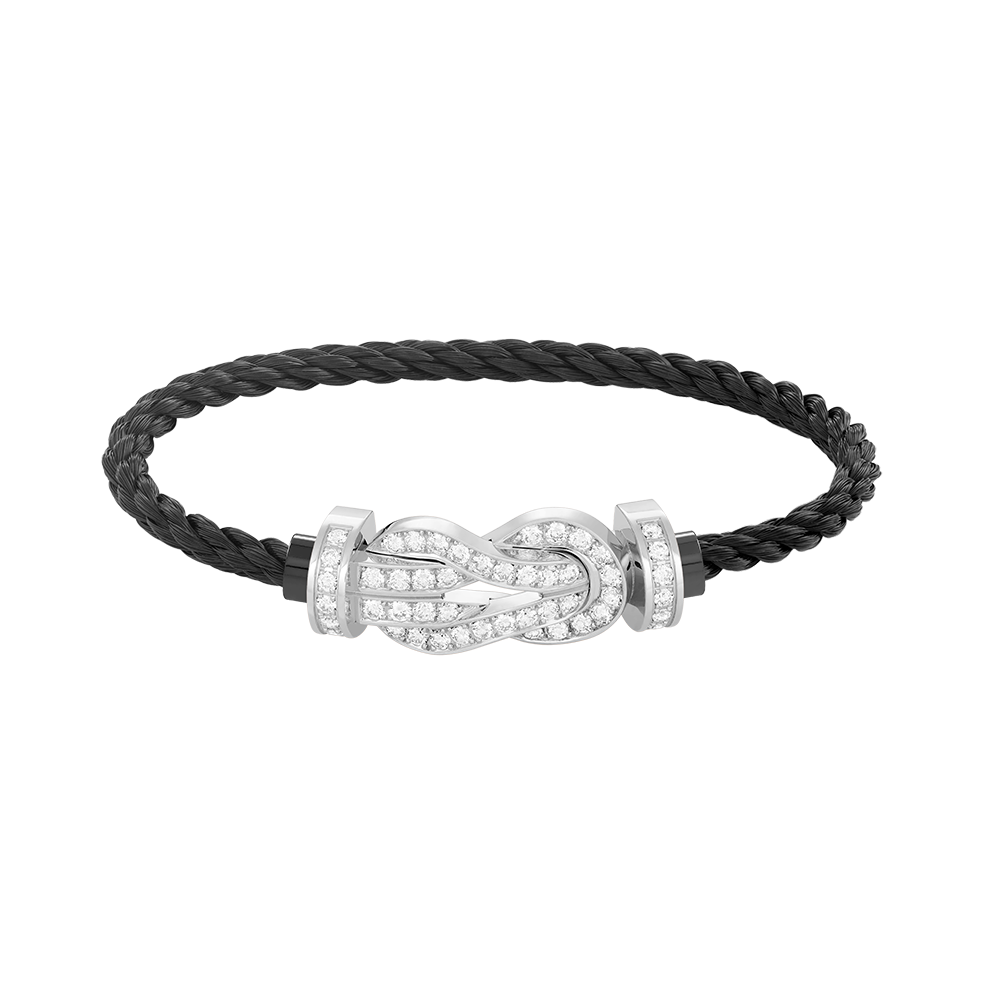[OAKJURI Jewelry]CHANCE LARGE 8 FIGURE BUCKLE FULL DIAMOND BRACELET SILVER