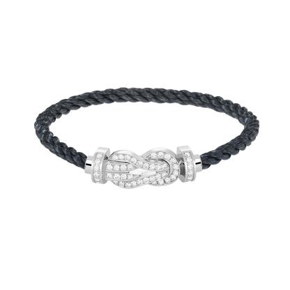 [OAKJURI Jewelry]CHANCE LARGE 8 FIGURE BUCKLE FULL DIAMOND BRACELET SILVER
