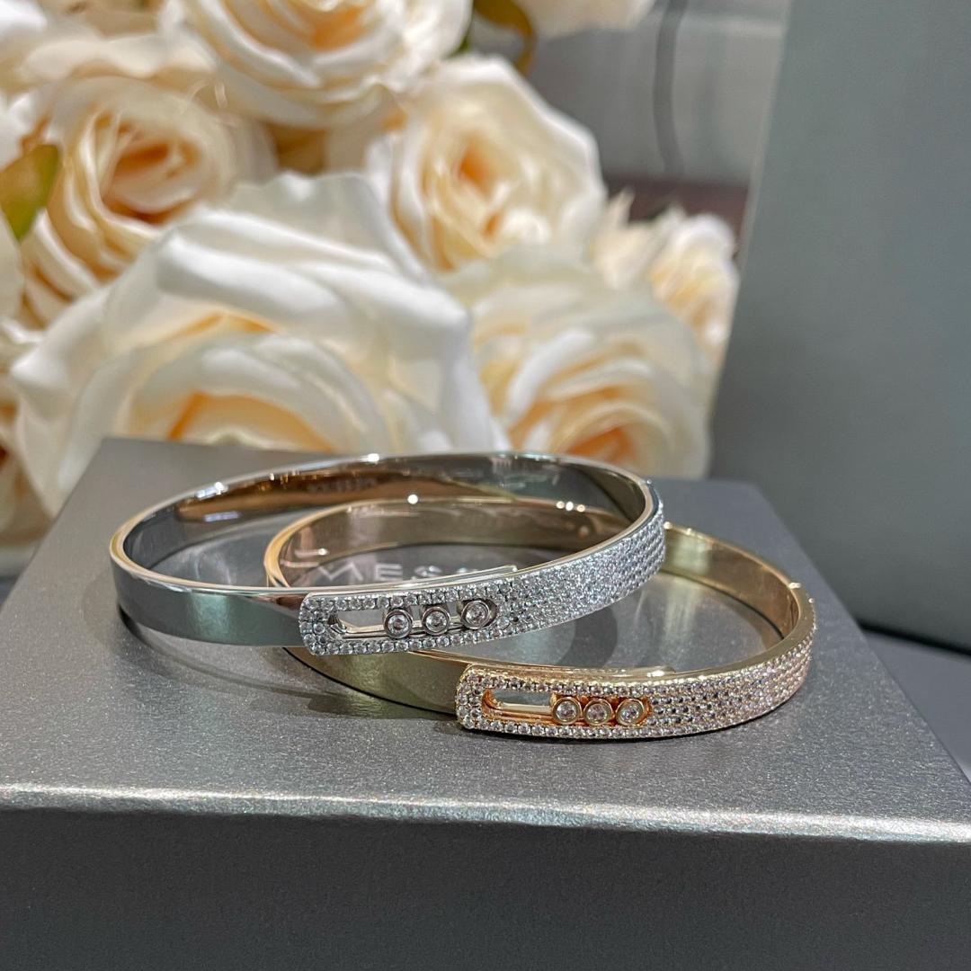 [OAKJURI Jewelry]Move Noa Rose Gold Pavé Diamond Bangle Bracelet
