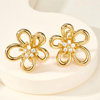 [OAKJURI Jewelry] FLOWERLACE EARRING 5 DIAMONDS