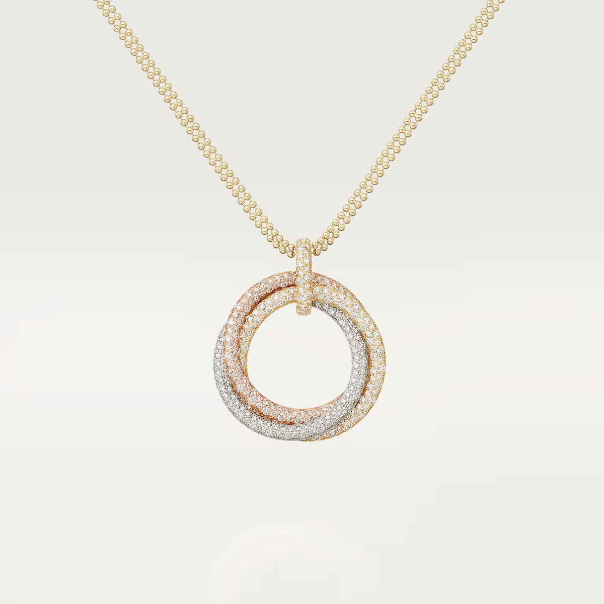 [OAKJURI Jewelry] TRINITY LARGE FULL DIAMOND  NECKLACE