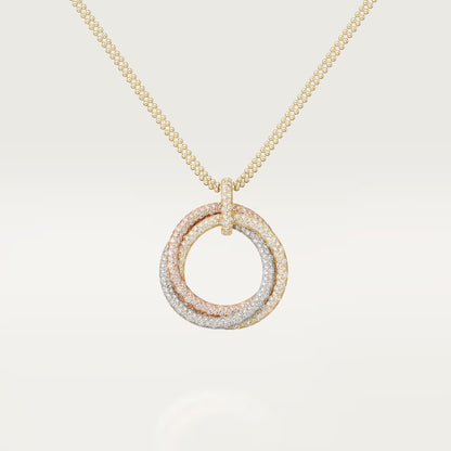 [OAKJURI Jewelry] TRINITY LARGE FULL DIAMOND  NECKLACE