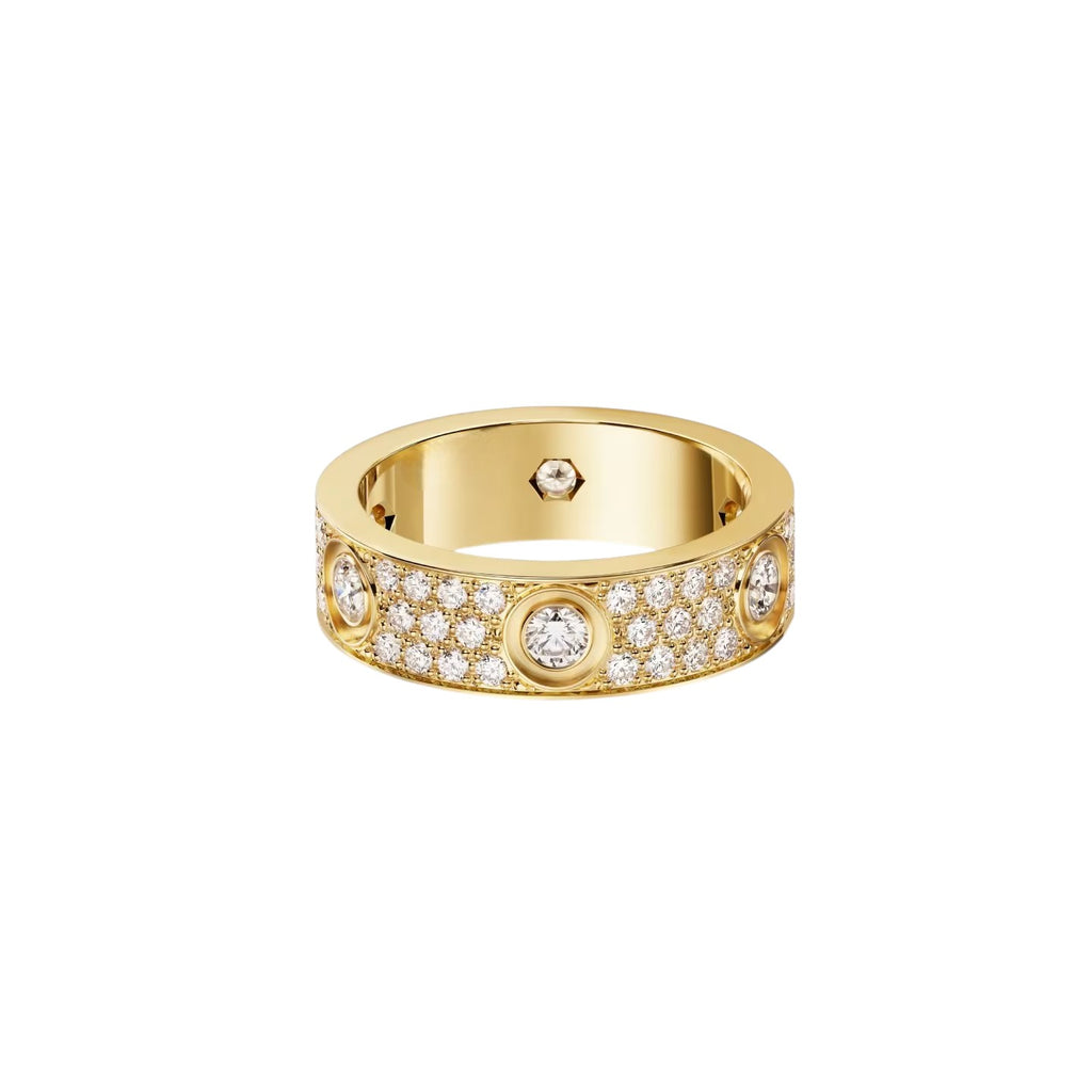 [OAKJURI Jewelry] LOVE 5.5MM FULL-PAVE 6-DIAMOND RING
