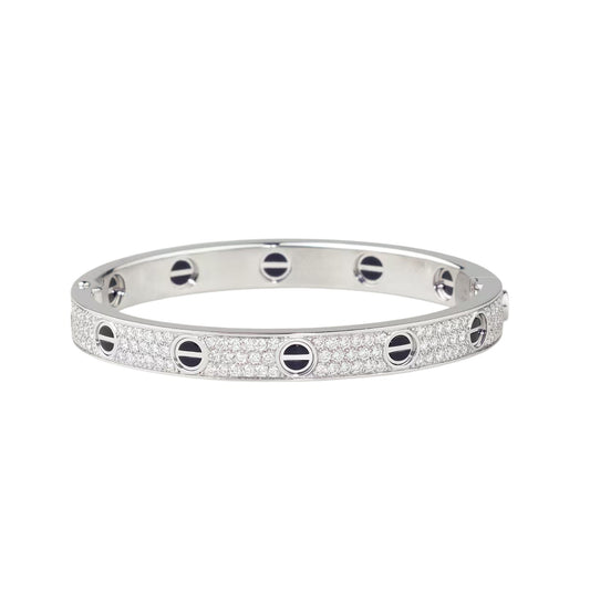 [OAKJURI Jewelry] LOVE BRACELET 6.1MM DIAMOND-PAVED CERAMIC