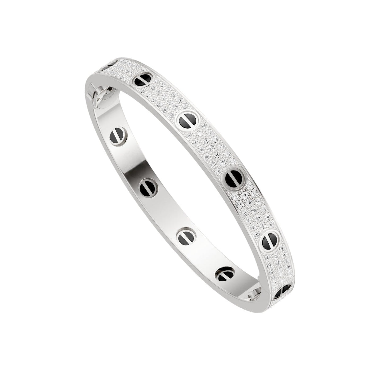[OAKJURI Jewelry] LOVE BRACELET 6.1MM DIAMOND-PAVED CERAMIC