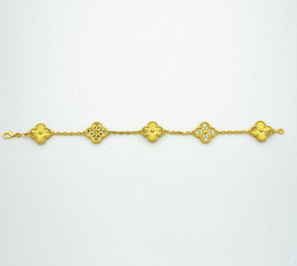 [OAKJURI Jewelry] CLOVER 5 MOTIF LASER BRACELET COLLECTION