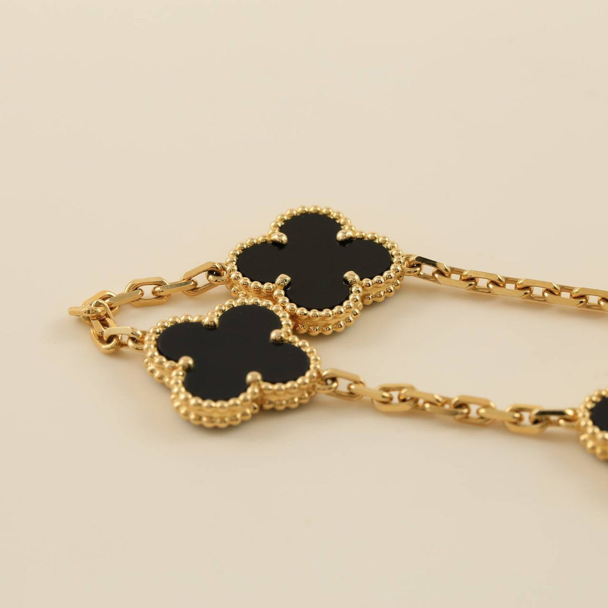 [OAKJURI Jewelry] CLOVER 5 MOTIF ONYXS BRACELET COLLECTION