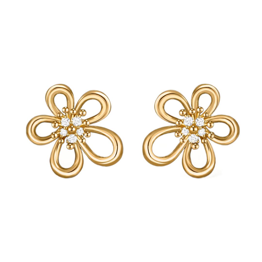 [OAKJURI Jewelry] FLOWERLACE EARRING 5 DIAMONDS