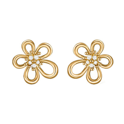 [OAKJURI Jewelry] FLOWERLACE EARRING 5 DIAMONDS