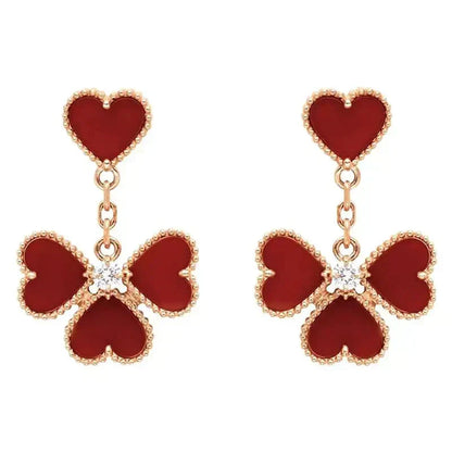 [OAKJURI Jewelry]SWEET CLOVER CARNELIAN EARRINGS