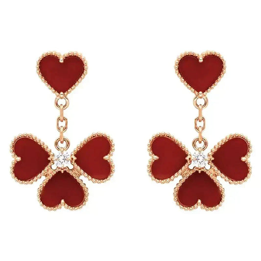 [OAKJURI Jewelry]SWEET CLOVER CARNELIAN EARRINGS