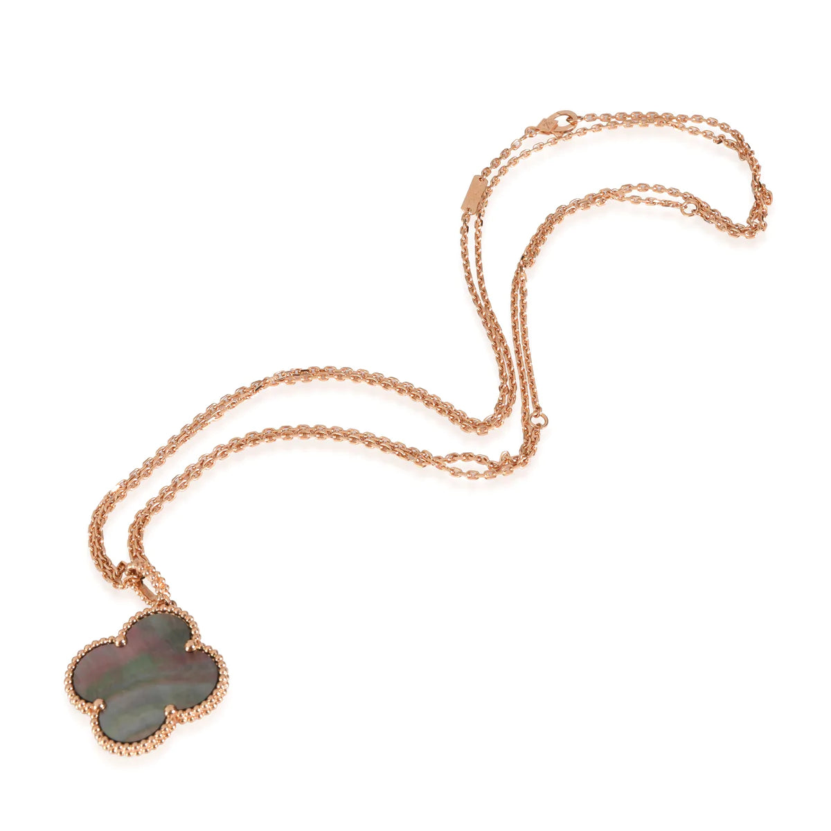 [OAKJURI Jewelry]CLOVER 25MM GOLD DARK MOP BIG CLOVER NECKLACE