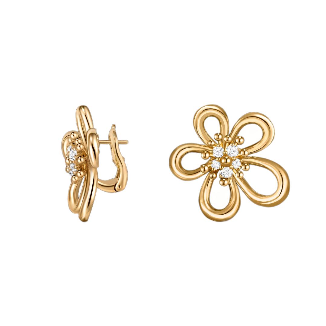 [OAKJURI Jewelry] FLOWERLACE EARRING 5 DIAMONDS