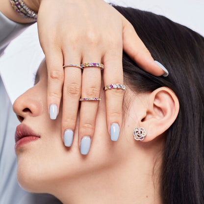 [Lumi Jewellery]Delicate Vibrant Emerald Cut Daily Ring