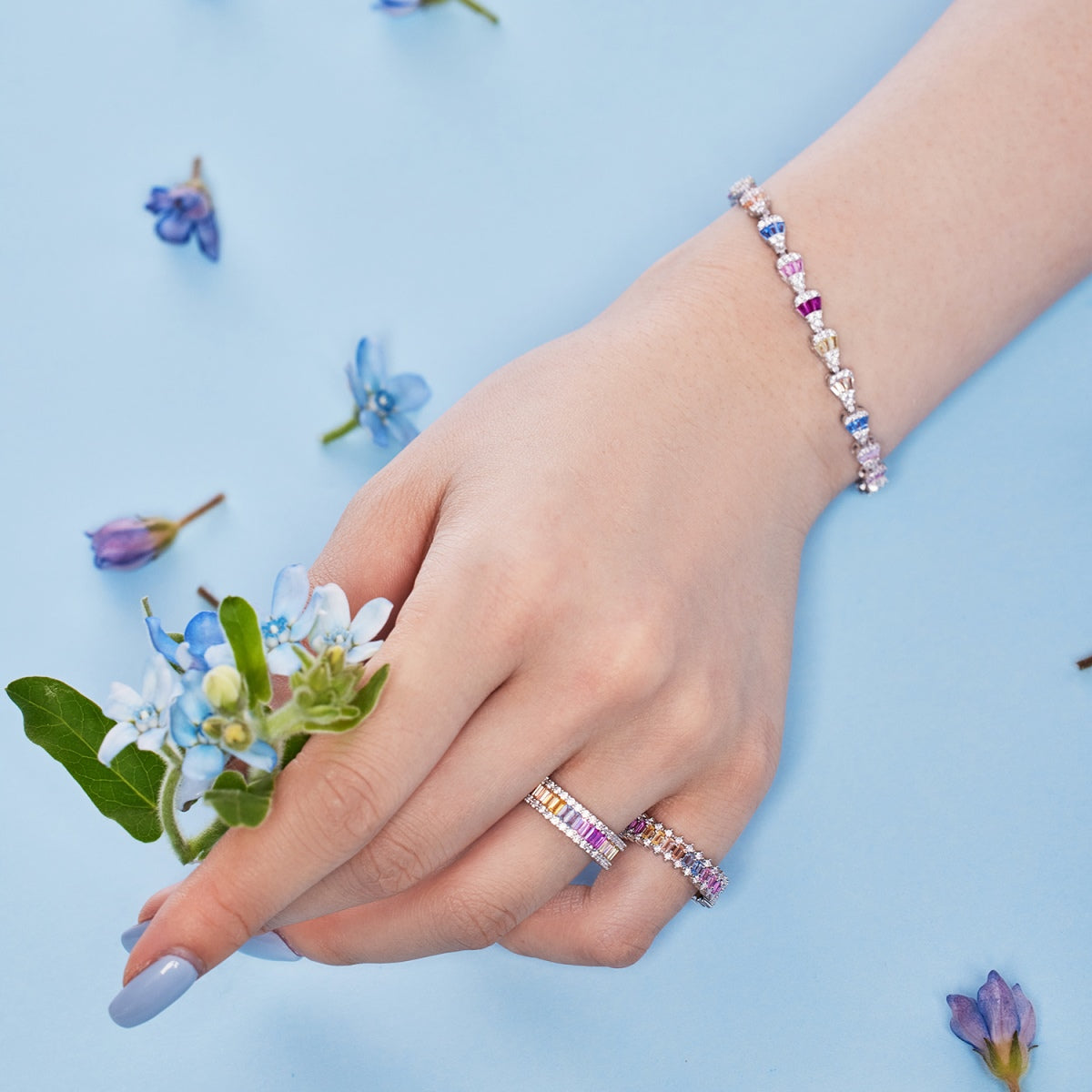 [Lumi Jewellery]Dainty Kaleidoscopic Emerald Cut Daily Ring