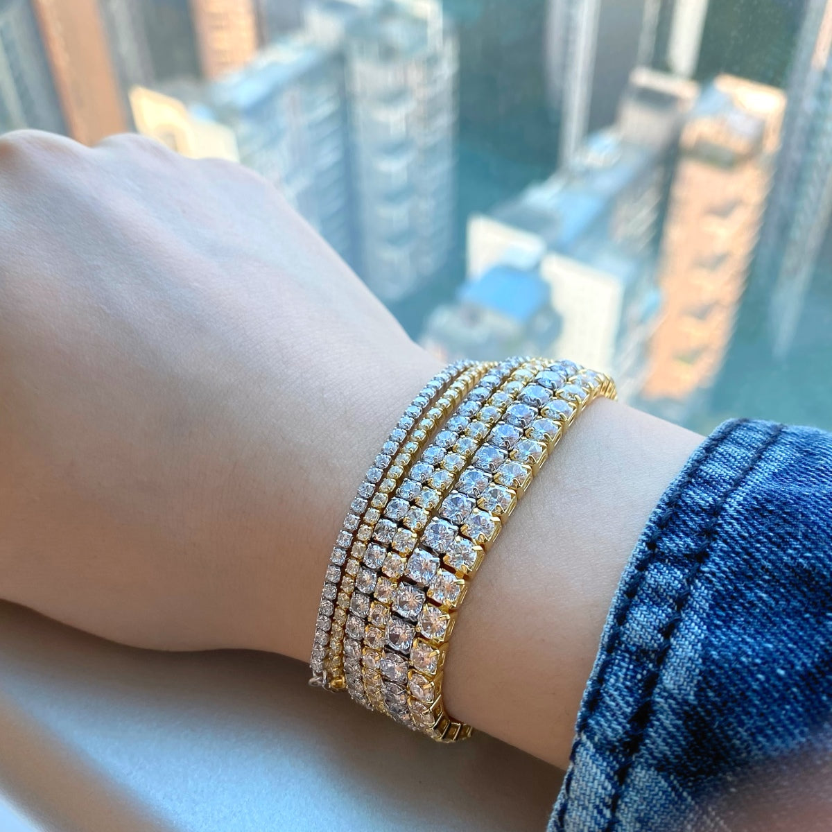 [Lumi Jewellery]Radiant Shinning Princess Cut Tennis Bracelet