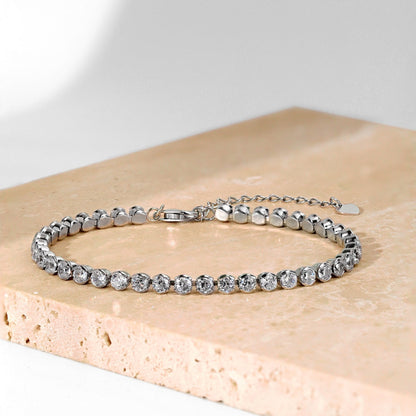 [Lumi Jewellery]Ornate  Sparkling Round Cut Daily Bracelet