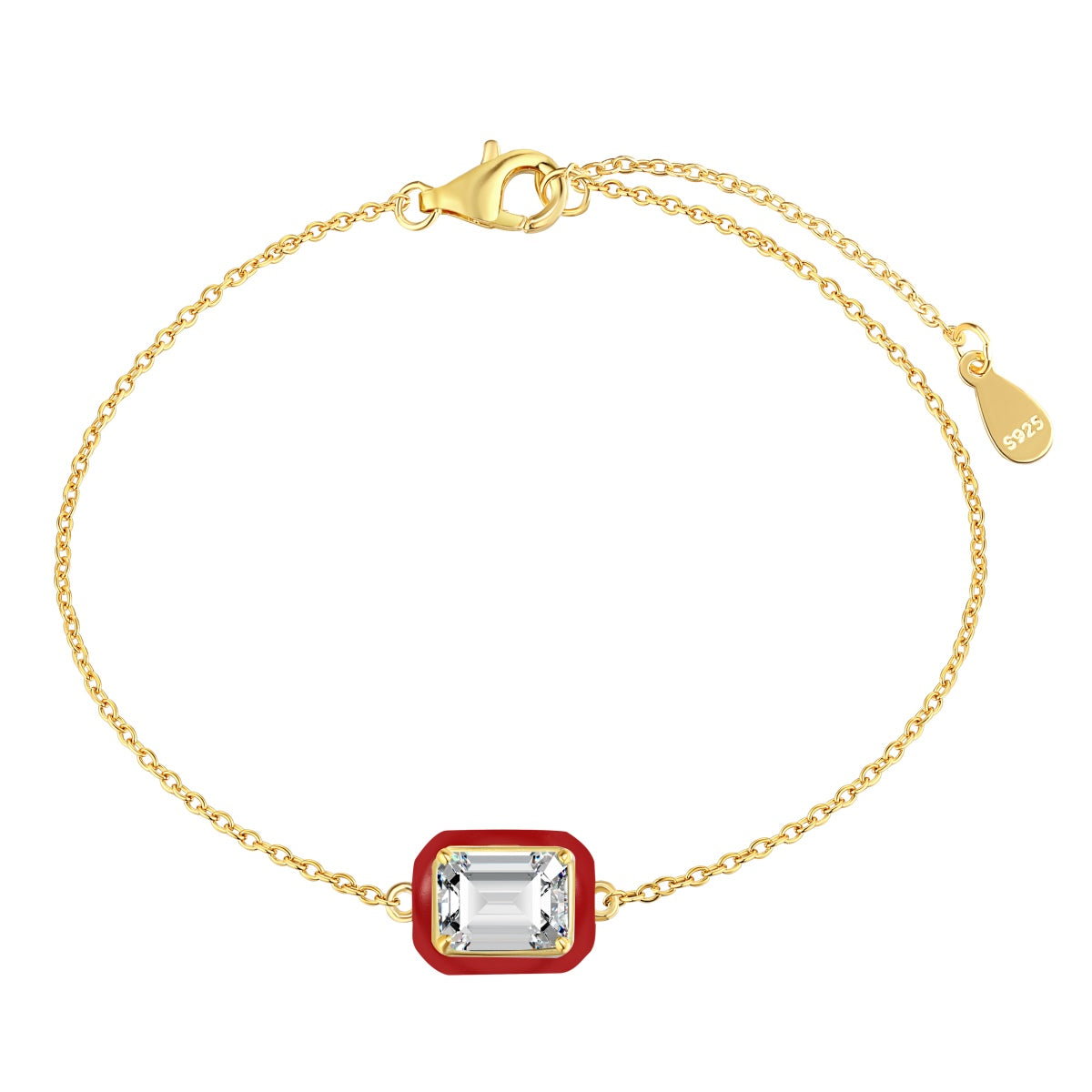 [Lumi Jewellery]2.0 Carat Sparkling Colorful Emerald Cut Daily Bracelet