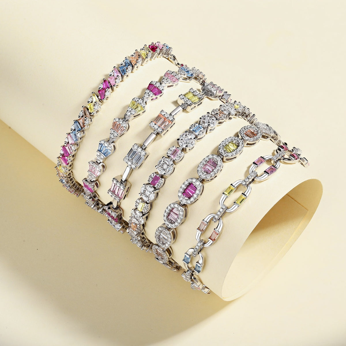 [Lumi Jewellery]Dazzling Radiant Multi Cut Daily Bracelet