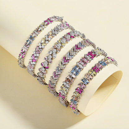 [Lumi Jewellery]Ornate Sparkling Round Cut Party Bracelet