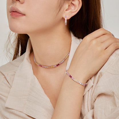 [Lumi Jewellery]Delicate Colorful Tennis Necklace