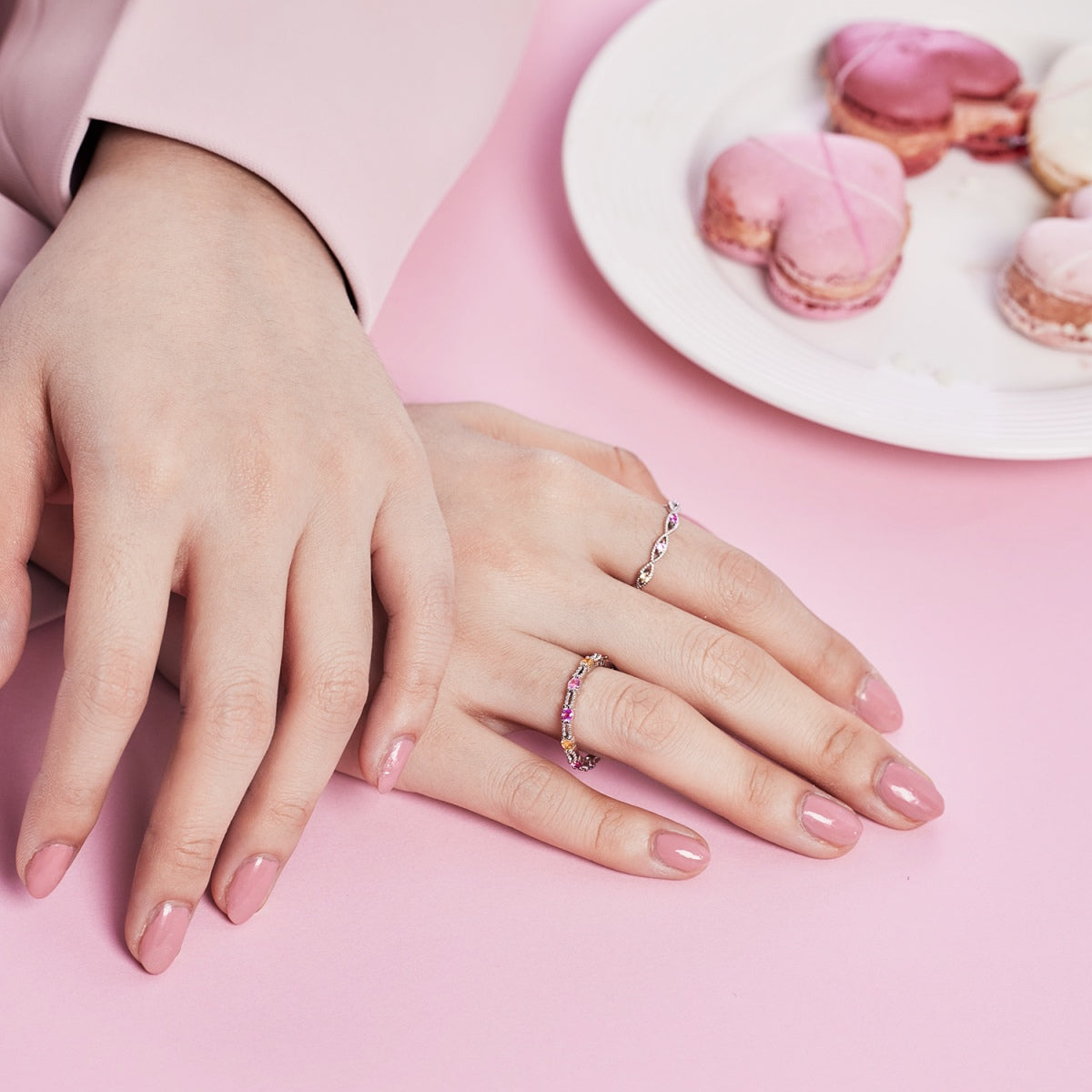 [Lumi Jewellery]Sparkling Colorful Round Cut Tennis Ring