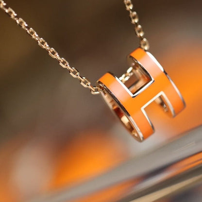 [OAKJURI Jewelry]POP H PEDANT PINK GOLD