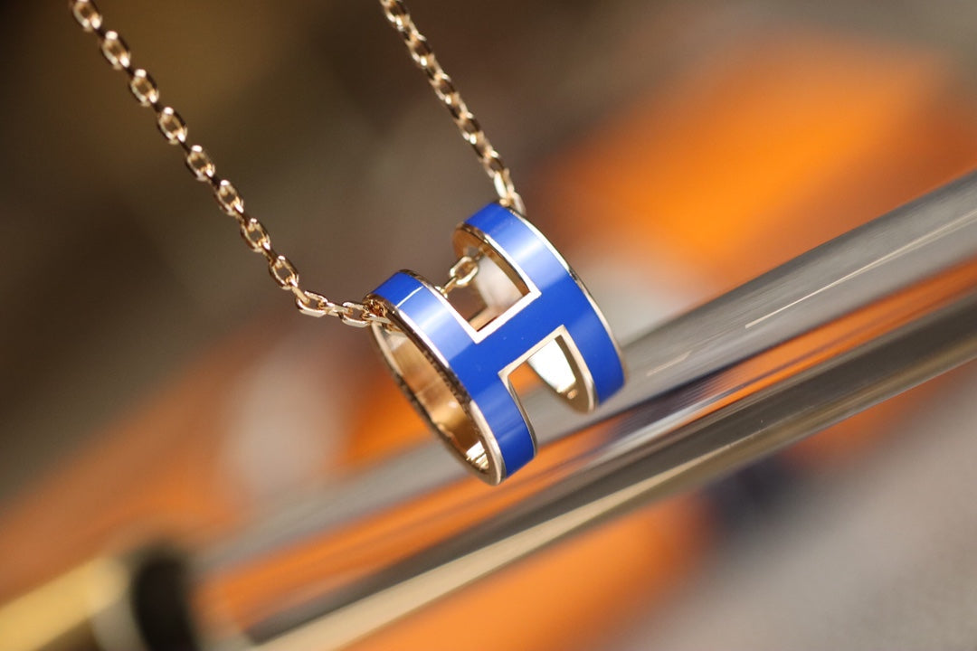 [OAKJURI Jewelry]POP H PEDANT PINK GOLD