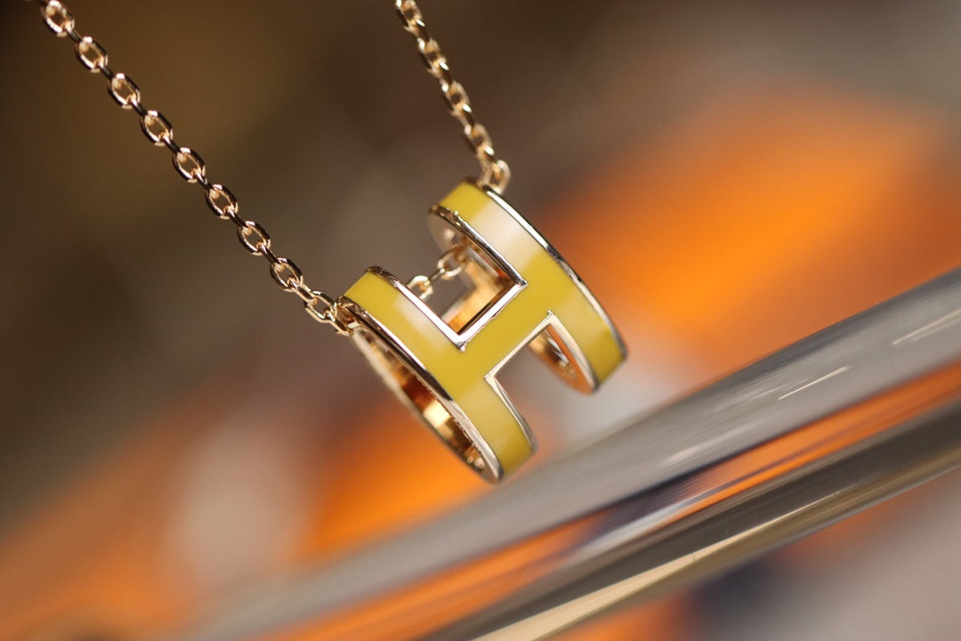 [OAKJURI Jewelry]POP H PEDANT PINK GOLD