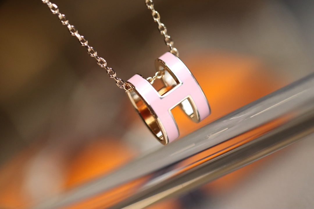 [OAKJURI Jewelry]POP H PEDANT PINK GOLD