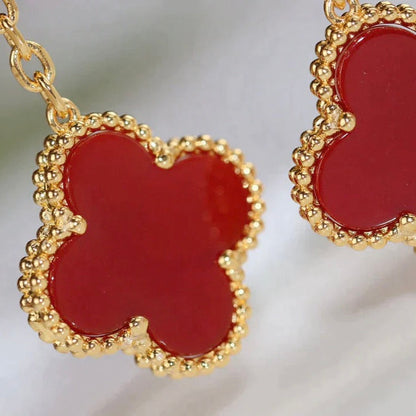 [OAKJURI Jewelry]CLOVER  2 MOTIF  TIGER EYE CARNELIAN EARRINGS