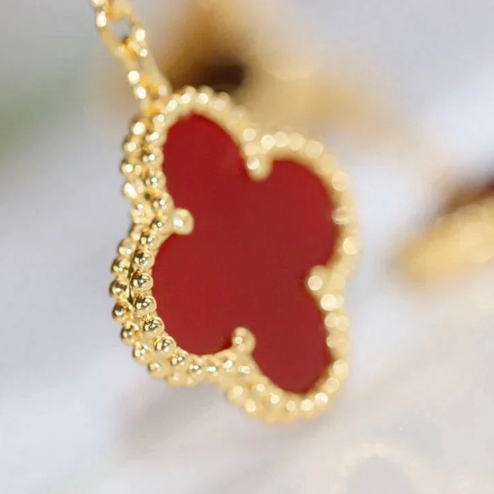 [OAKJURI Jewelry]CLOVER  2 MOTIF  TIGER EYE CARNELIAN EARRINGS