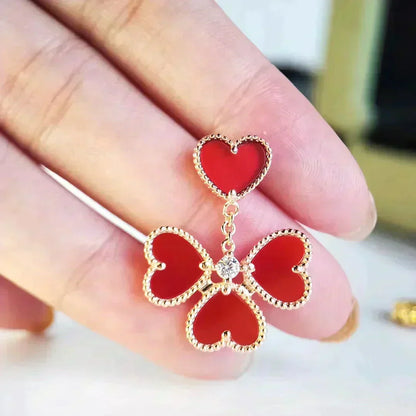[OAKJURI Jewelry]SWEET CLOVER CARNELIAN EARRINGS