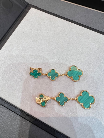 [OAKJURI Jewelry]CLOVER MALACHITE 3 MOTIFS GOLD