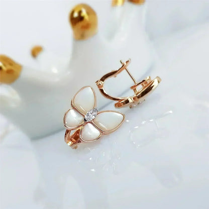 [OAKJURI Jewelry]BUTTERFLY MOP DIAMOND EARRINGS