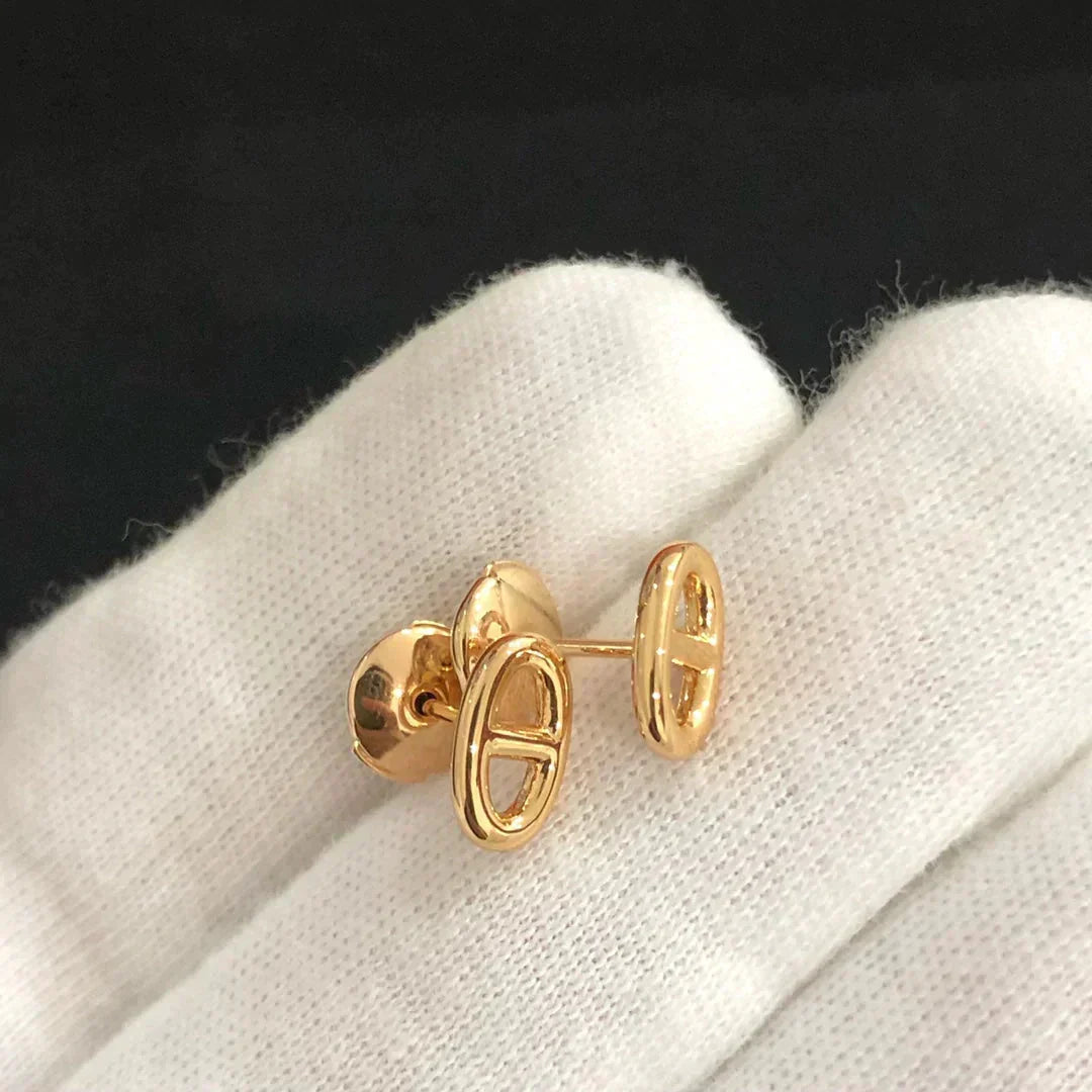 [OAKJURI Jewelry]CHAINE SMALL EARRINGS GOLD AND SILVER