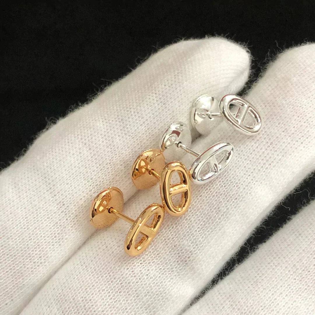 [OAKJURI Jewelry]CHAINE SMALL EARRINGS GOLD AND SILVER