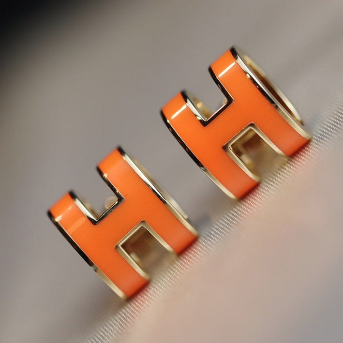 [OAKJURI Jewelry]MINI POP H EARRINGS ORANGE