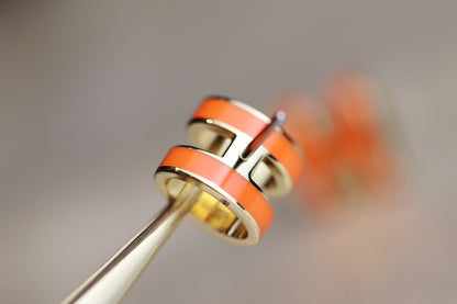 [OAKJURI Jewelry]MINI POP H EARRINGS ORANGE