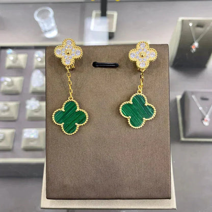 [OAKJURI Jewelry]CLOVER  2 MOTIFS  DIAMOND  EARRINGS (MULTIPLE CHOICESç´