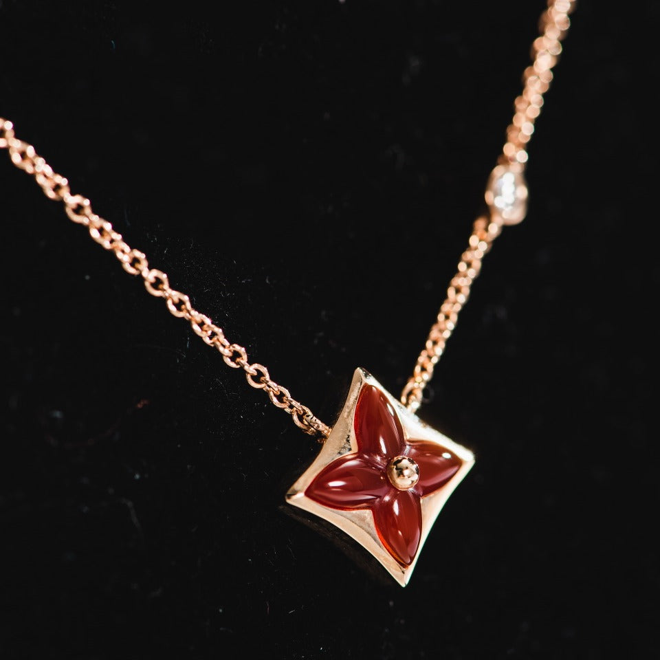 [OAKJURI Jewelry]STAR NECKLACE PINK GOLD 1 DIAMOND